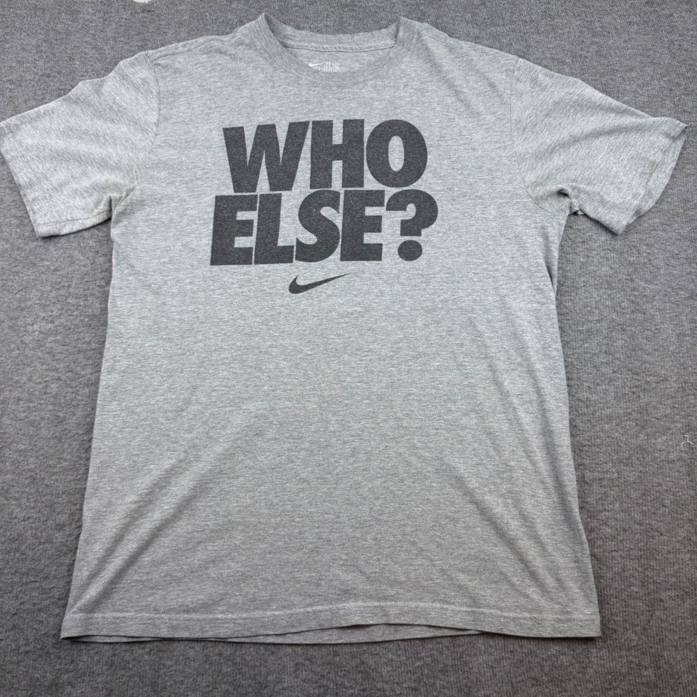 Nike T-Shirt Men's Medium Gray WHO ELSE? Athletic Dept Graphic Tee